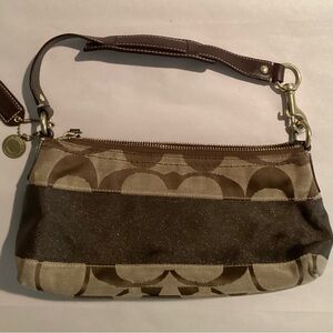 Coach Brown and Tan Small Hobo